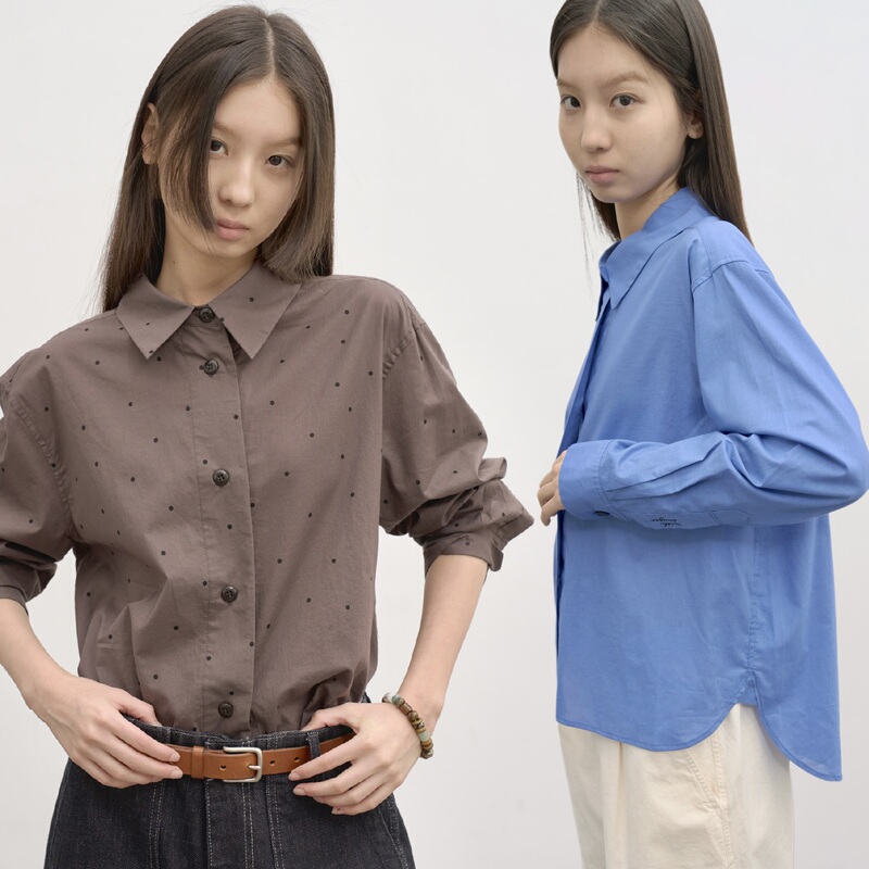 Withsuugar｜Cotton Thin and Breathable Fabric Small-Fit Collared Shirt