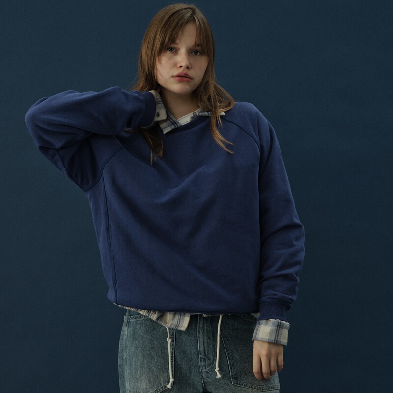 Withsuugar 26 Autumn/Winter Xinjiang Cotton Merino Wool Raglan Sleeve Crew Neck Terry Sweatshirt Unisex