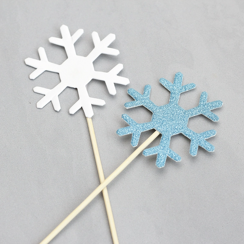 Snowflake Flag Frozen Frozen Snow Cake Trang trí trang trí Trang trí sinh nhật cho trẻ em Bữa tiệc sinh nhật Cắm vào Quầy tráng miệng Nướng - Trang trí nội thất