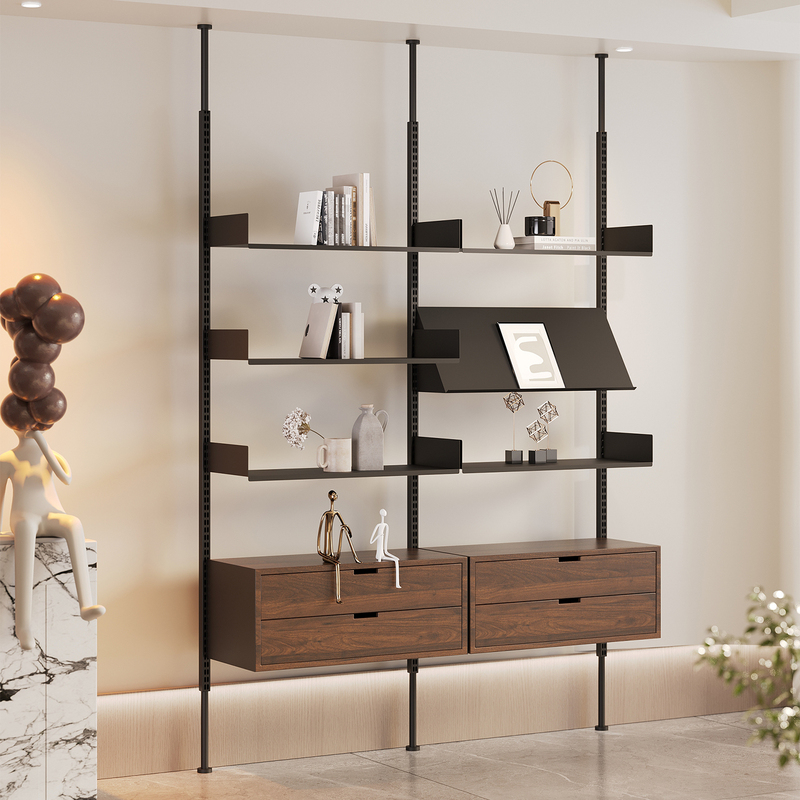 Medieval-Style Entrance Storage Rack, Entryway Partition Rack, Floor-Standing Display Rack, No-Drill, Adjustable and Extendable Bookshelf Medieval-Style Entrance Storage Rack, Entryway Partition Rack, Floor-Standing Display Rack, No-Drill, Adjustable and Extendable Bookshelf