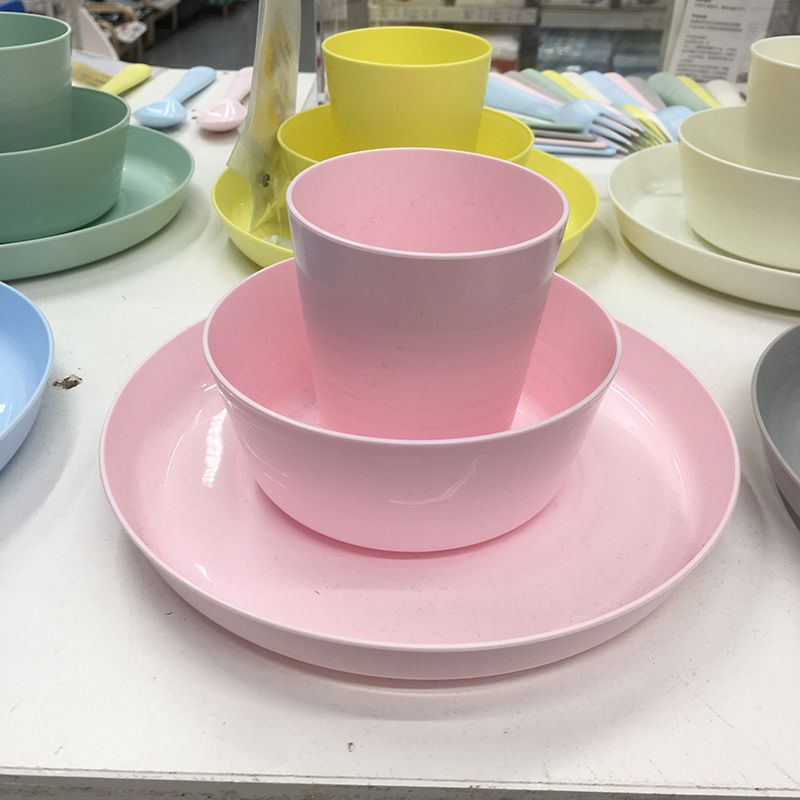 Ikea Baby Food Bowl, Special Children's Tableware Set, Food-Grade Anti-Fall Eating Bowl and Plate for Home Use When Going Out