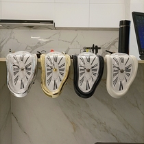 Mute Melting Clock table corner twisted clock Dali melting clock table desktop wall clock pendulum