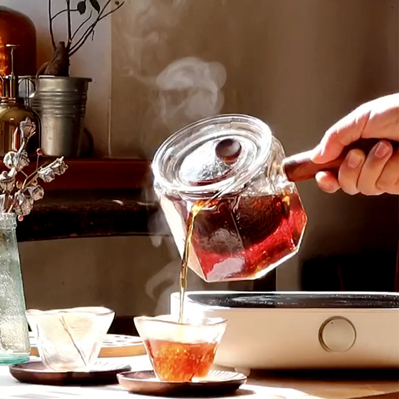 Life originally Xiao Qingqing Pu Tea Tea Tea Tea Next Day Wood Handle Flash Handle Potter