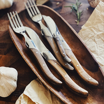 Life originally exported to Europe solid wood steak knife stainless steel western fork main knife Main Fork olive wood handle home