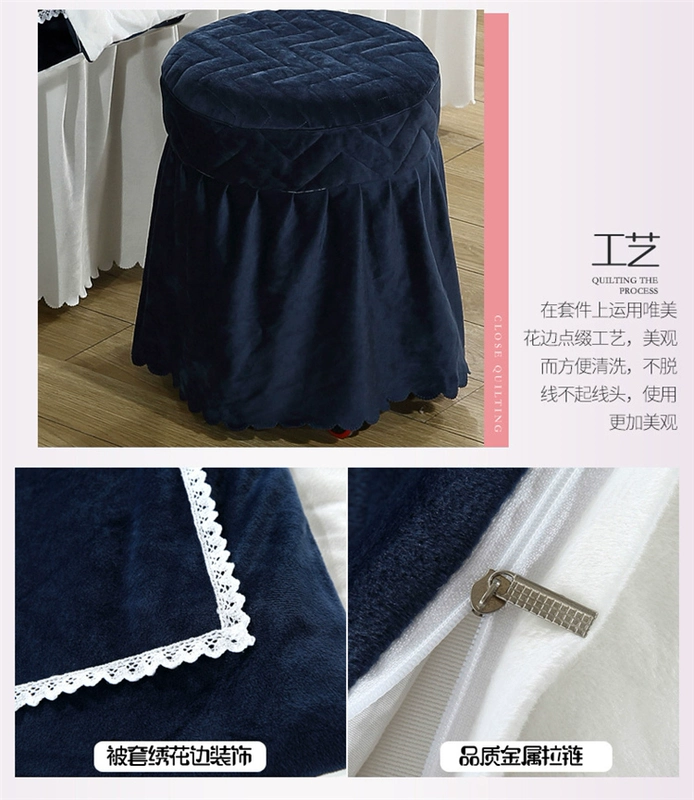 thêu ren tinh bedspread denim nhung vẻ đẹp SPA thẩm mỹ viện bảng massage dầu gội đầu châu Âu có thể được tùy chỉnh - Trang bị tấm