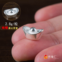 Zangcun Silver Small Yuanbao Decorated Bronze Statue Aquarius Pagoda Solid Full Silver Ingot for Manza Plate 1 Gemstone