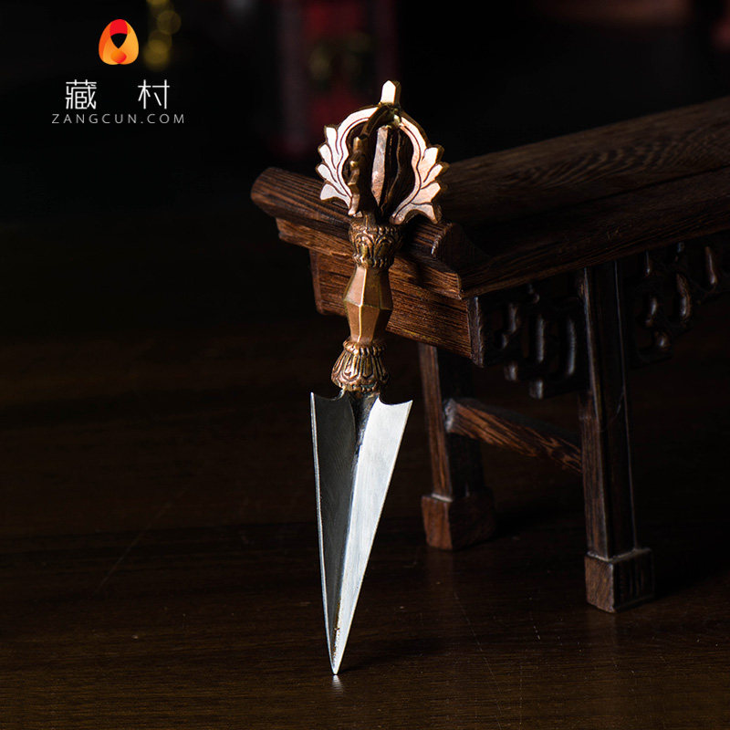 (Tibetan Village) Nepalese handmade upper copper and lower iron vajra offering five-strand vajra 16cm long