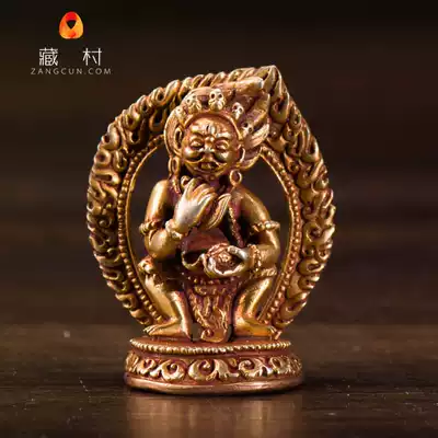 Tibetan Buddhism Tantric Buddha statue Nepal imported copper all gilt gold gilt 5cm two-arm Mahagara Buddha statue