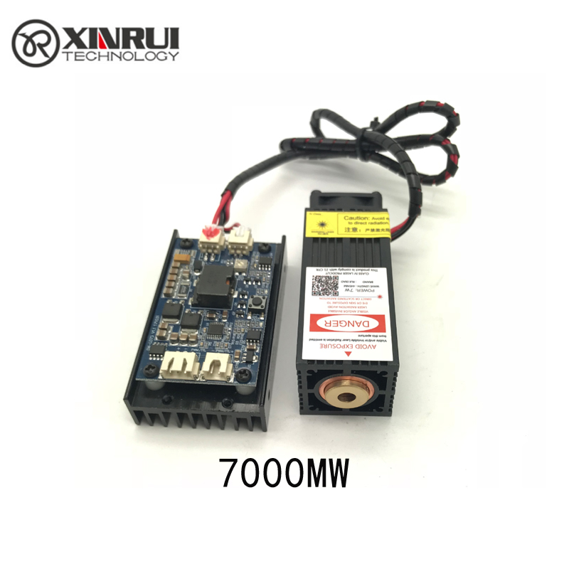 Measured power 7000mw laser module 7w high power 445nm blue light engraving machine accessories 12vttl pmw