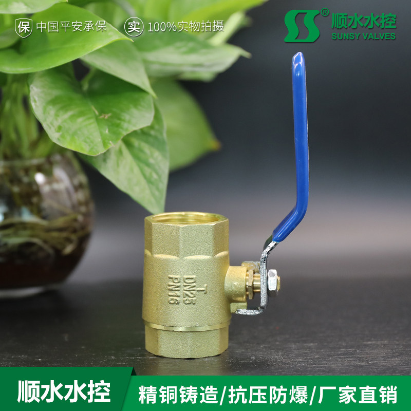 101 thickened brass inner wire ball valve tap water switch wire saliva valve water pipe copper ball valve 4 minutes 6 minutes 1 inch