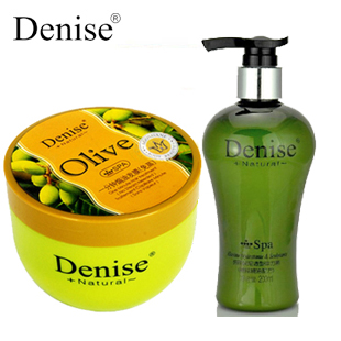 Denise丹尼诗 橄榄一分钟营养发膜500ml+橄榄亮丽保湿弹力素200ml