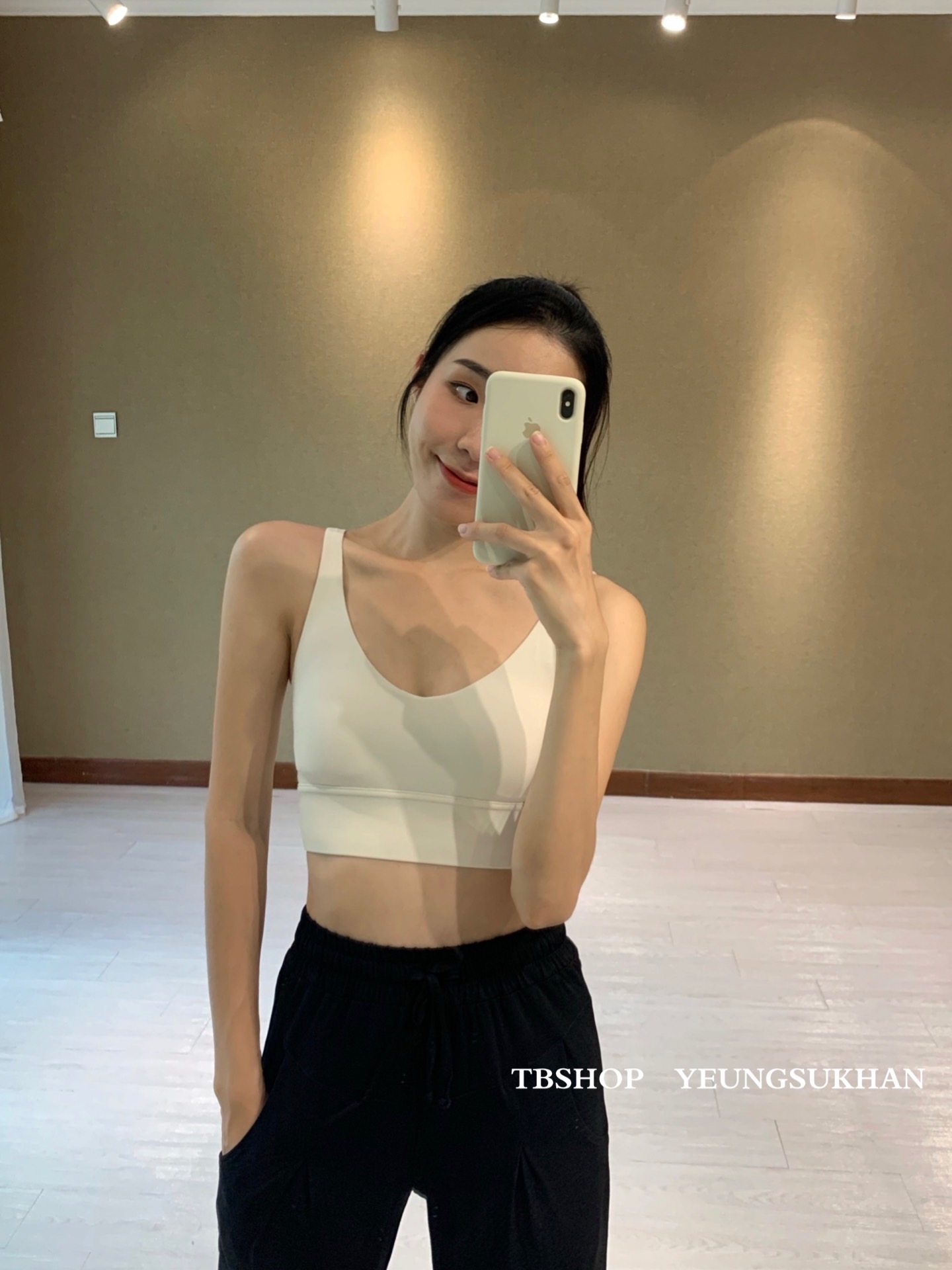 YEUNGSUKHAN low V sexy sports bra* high strength running bra vest with yoga suit