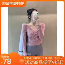 YEUNGSUKHAN oil painting cardigan * autumn and winter womens strappy blouse yoga clothing outerwear fitness sports thin coat