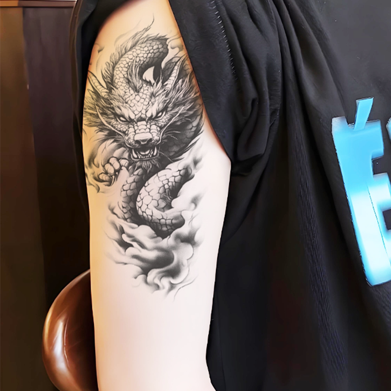 Tattoo Stickers Are Waterproof and Long-Lasting, Social Motifs for Men and Women, Arm Stickers, Chest High-End Dragon Totem, Non-Reflective Water Transfer Printing