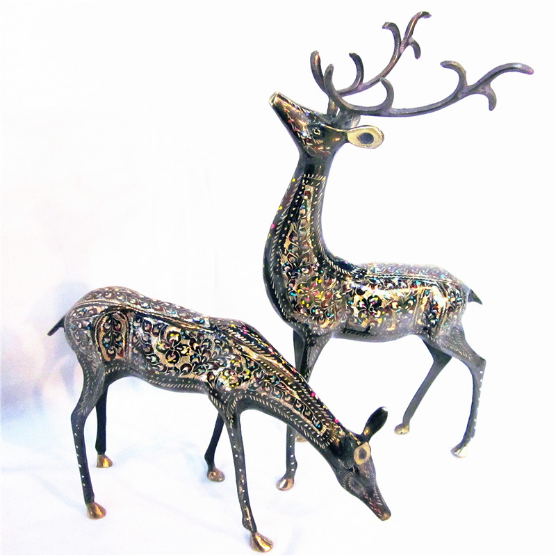 Pakistani handicrafts handmade bronze newlyweds opening holiday gifts lovers Fushou fortune deer recommended