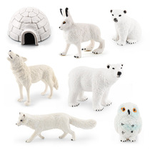 Simulated polar wildlife arctic rabbit white fox owl polar bear white wolf igloo model ornament toy