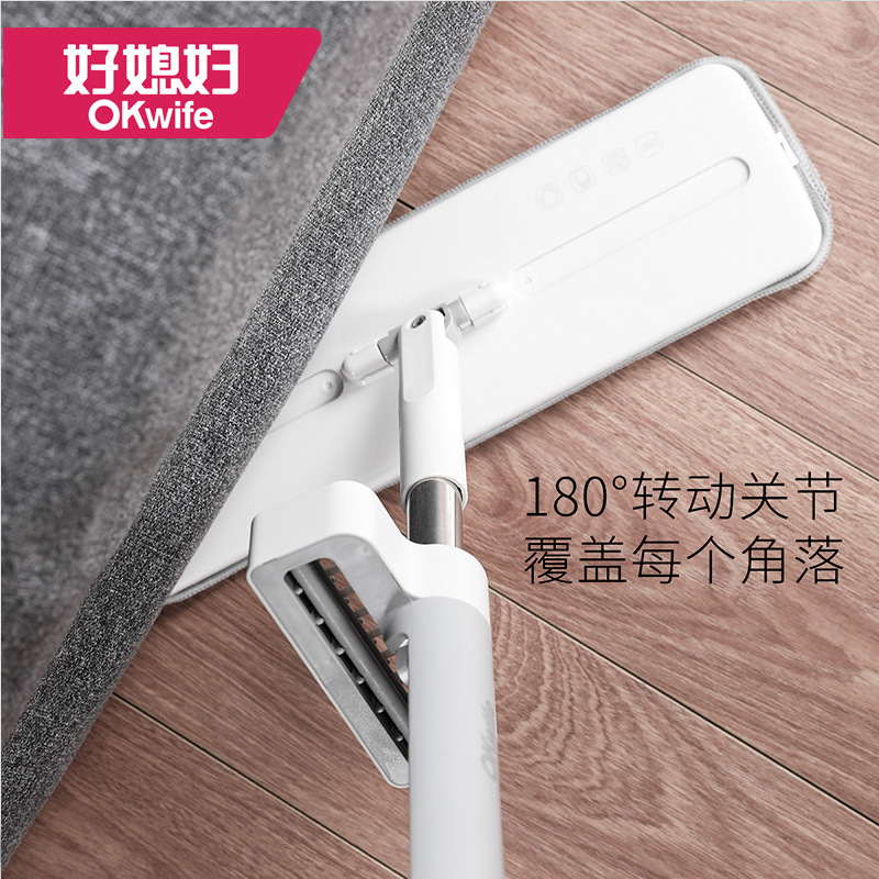 Good daughter - in - law household with hand-free lazy tablet mop stainless steel rod good god drag dry and wet two cloth