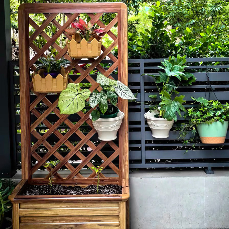 Aluminum Alloy Fence Flower Box Climbing Trellis Grid Fence Balcony Guardrail Rooftop Partition Courtyard Planting Climbing Flower Stand