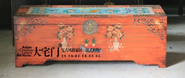 Mới Trung Quốc phong cách cổ xưa cũ vẽ tay hộp chính thức hộp vỏ sò Gỗ rắn bàn cà phê bàn ​​cà phê bàn ​​cà phê bàn ​​trà - Cái hộp thùng pallet gỗ
