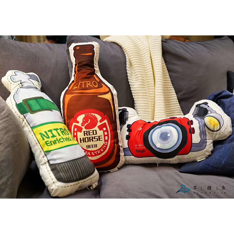No-Roll Fish Original Diving Series Handpainted Pillow High Oxygen Gas Cylinder Water Regent Camera Diver Cuddle