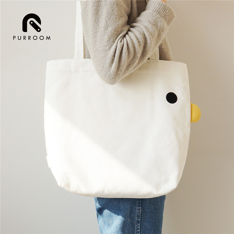 White pig shops and gross children use the same Purroom small chicken canvas bag man with outgoing bag washable