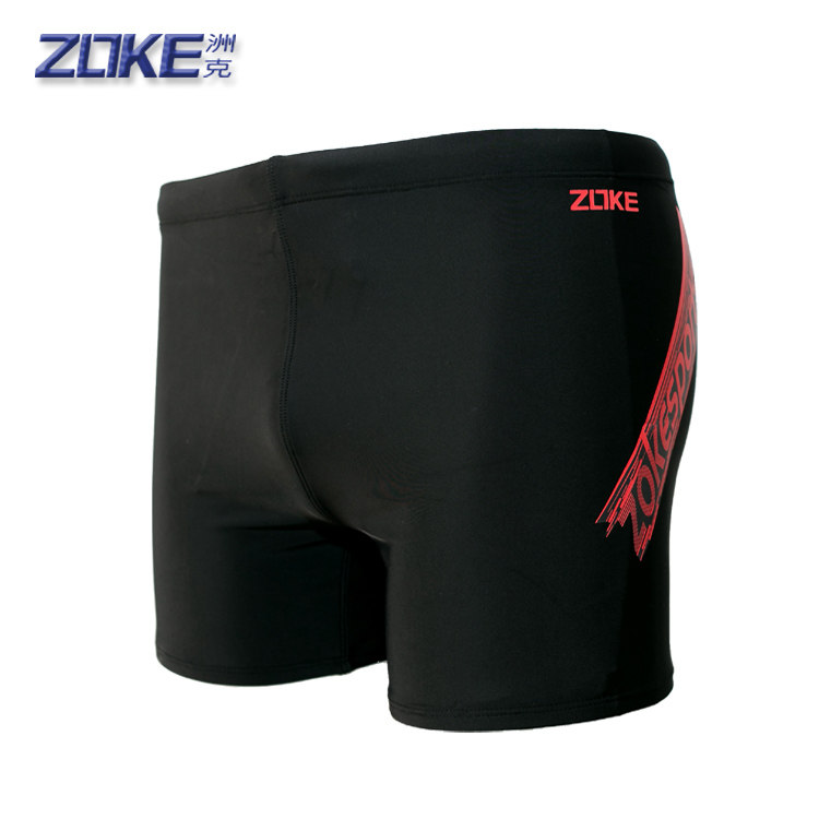 ZOKE ZOKE Men's Swimsuit Adult Boxer Shorts Black Large size Training competition Spa Holiday Special