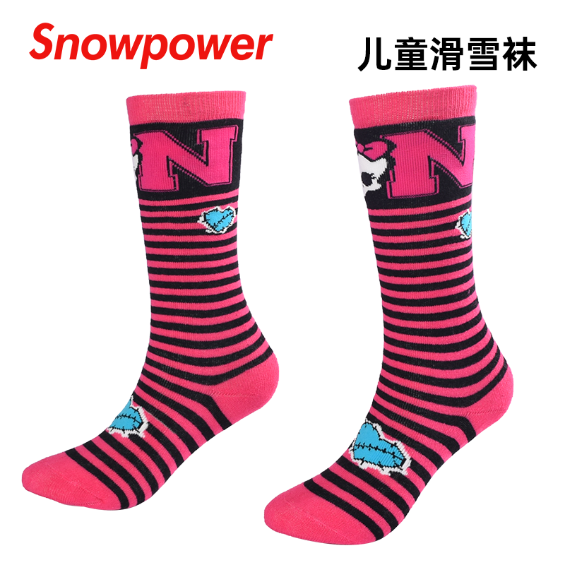Snow power snowpower ski socks single double board cotton socks long tube thickened warm boys and girls 27-34
