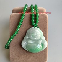 Ancient Jade old Jade antique Qing Dynasty old Jade Maitreya Buddha pendant antique white background Green old jade pendant pendant
