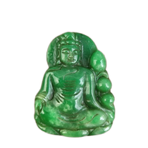 Ancient Jade old Jade antique Qing Dynasty old jade lotus flower Guanyin pendant antique old dry green old Cui pendant pendant