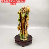 Ancient jade antique jade antique Qing Dynasty Burmese white bottom green old emerald 100 Property and swing piece imitation of ancient Cuiyu cabbage to play a piece of money