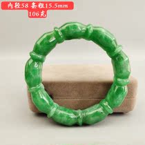 Ancient jade antique jade antique Qing Dynasty Myanmar bean green old emerald bamboo festival bracelet imitation ancient jade bracelet womens bracelets