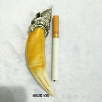  Wen Play collection antique miscellaneous high imitation tiger teeth inlaid Tibetan silver tiger head wolf head pendant Pendant King Kong star moon pendant