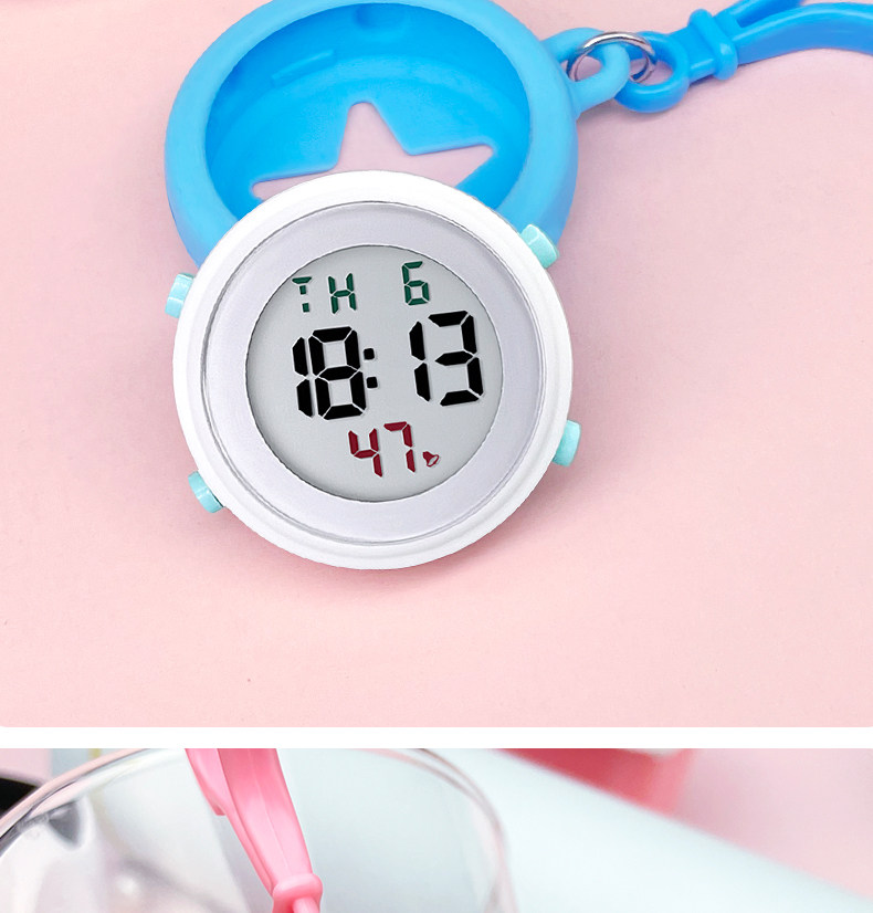 Карманные часы 可爱电子钥匙扣表背包男大表盘数字夜光学生挂表考试用女生儿童表