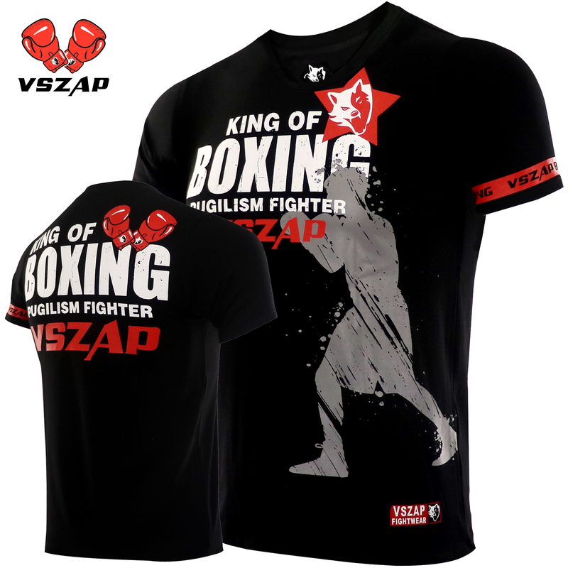 Vszap Pure Cotton Ufc Boxing Uniform Sportswear Fighting Short-Sleeve Summer Men's Fitness Training T-Shirt Mouthpiece Venom