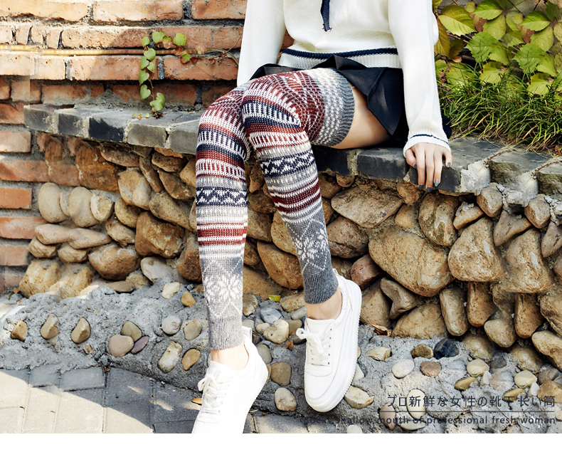 Tất mới mùa thu và mùa đông set nữ qua đầu gối chân cashmere ấm áp bộ vớ len dày cao đôi cao cổ đặt vớ mỏng dòng vớ vớ khử mùi chống trượt