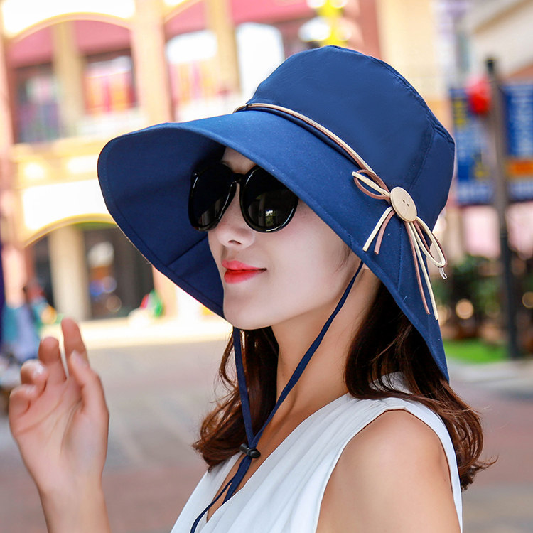 Hat ladies summer sun hat foldable sunscreen fisherman hat Korean version pot hat all-match sun hat