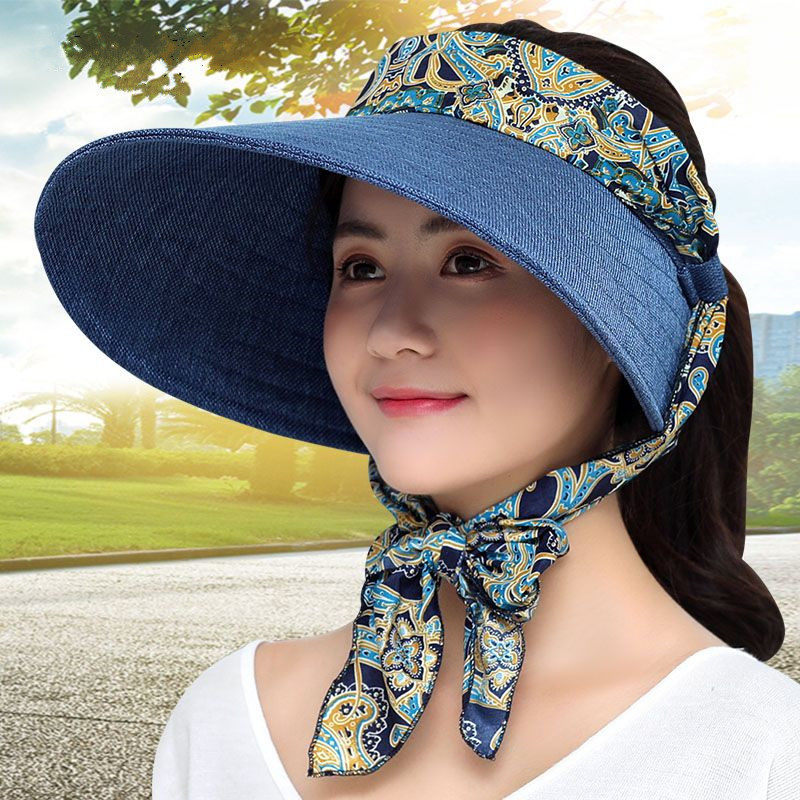 Sunscreen Children Summer Korean version Folding Casual 100 hitch Ride Out of UV Empty Top Sun Hat Sunhat Sunhat