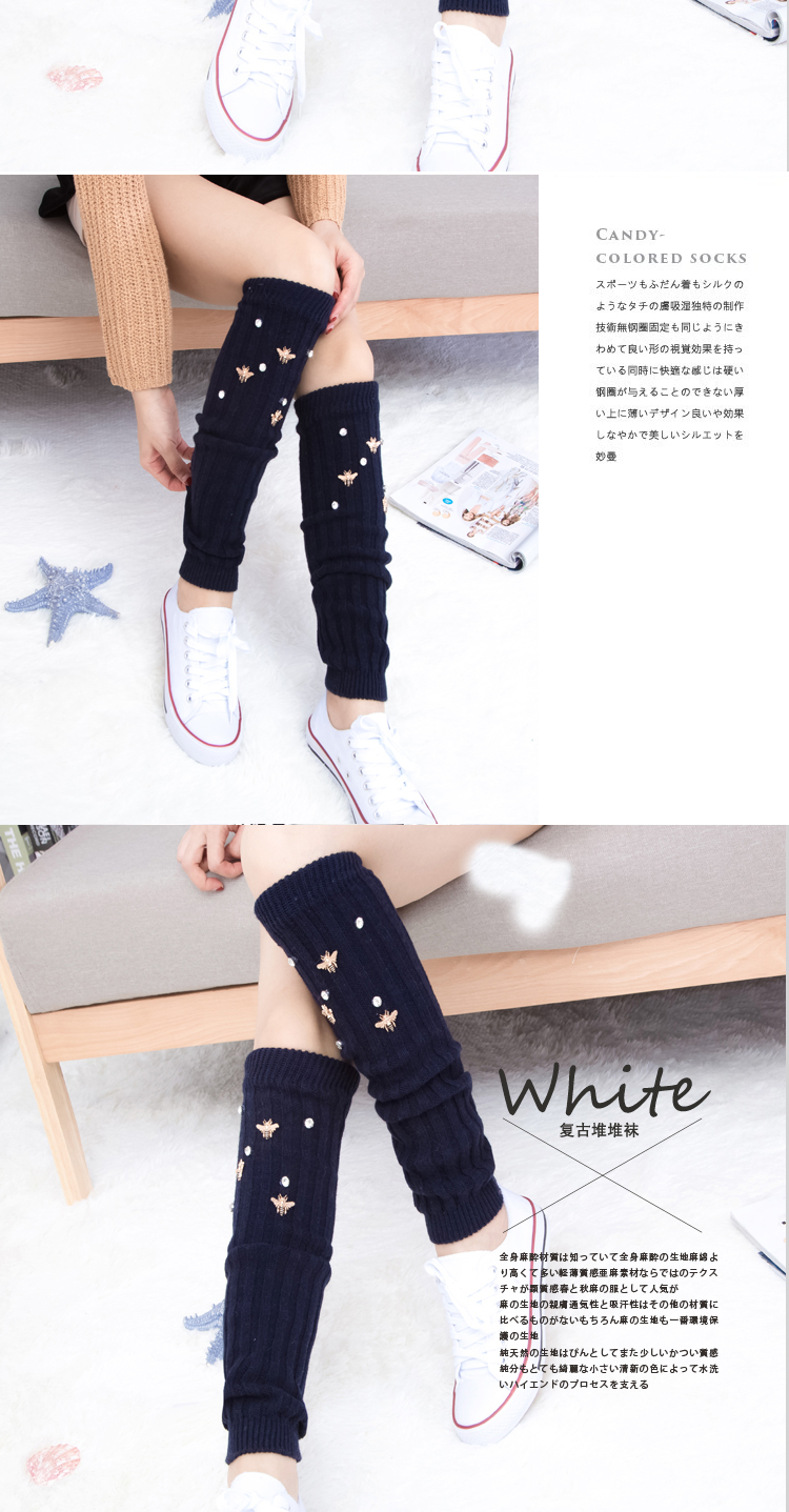 Châu Âu ga mùa thu và mùa đông phụ nữ mới đan ấm áp cộng với vớ dài Đầu gối Hàn Quốc đặt cọc ấm chân quần tất bông