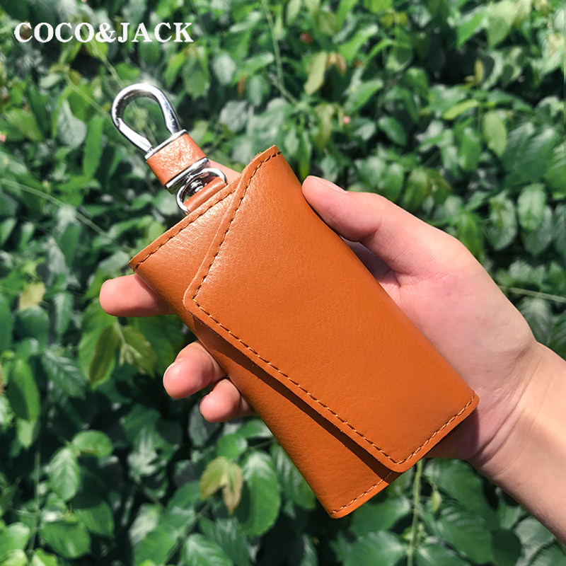 Genuine Leather Key Bag Male Waist Hanging Soft Cow Leather Home Key Bag Woman Small Minimalist Multifunction Key Containing Bag