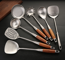 304 stainless steel wooden handle kitchen utensils huanghuali cooking spoon spatula spatula porridge Spoon soup spoon Colander kitchen cutlery set