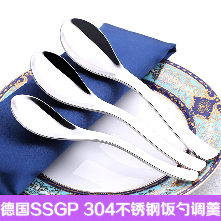 304 Edible Grade Stainless Steel Spoon Children Tablespoon Long Handle Soup Spoon Rice Spoon Creative Cutlery Korean Style New Tablespoon