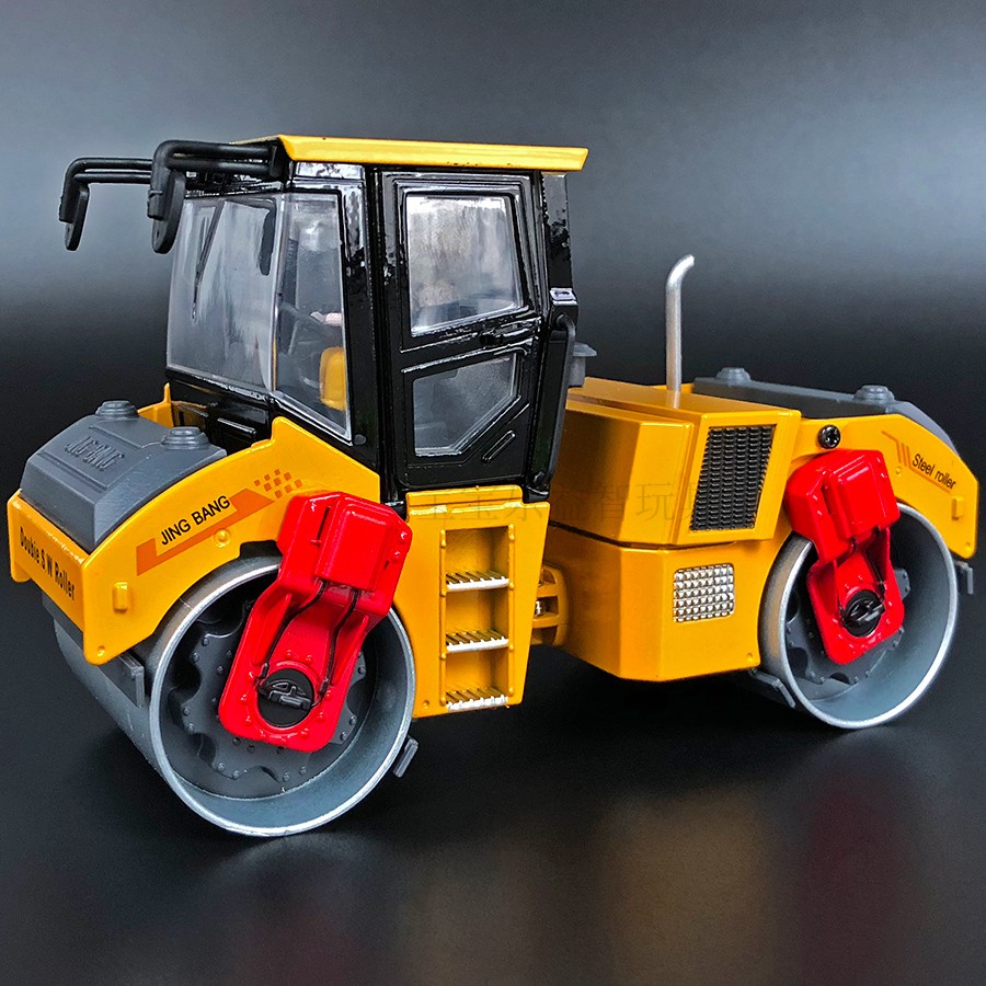 Hợp kim kỹ thuật xe 1:50 trống đôi máy đầm kim loại đường lăn tinh chế hợp kim mô phỏng trang trí xe mô hình - Trang trí nội thất phòng khách nhà cấp 4