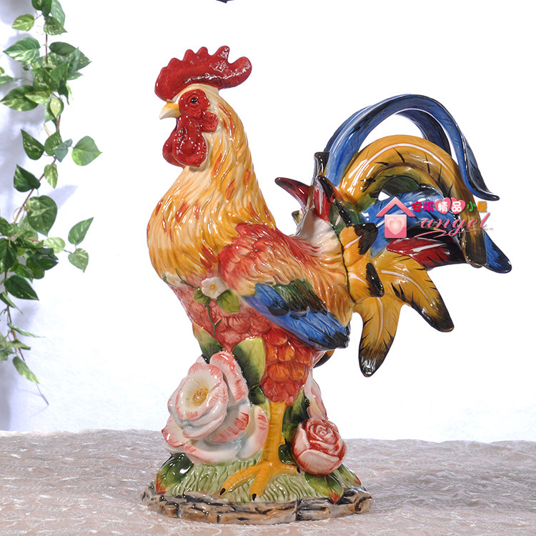 Fangya town house rose ceramic rooster home accessories TV cabinet wine cabinet porch gift living room decoration large