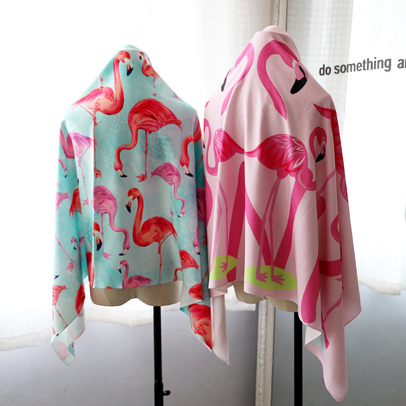 Flamingo Seaside Beach Mat Sports Fashion Breathable Soft Fashion Bath Towel Female Travel Comfortable Beach Towel