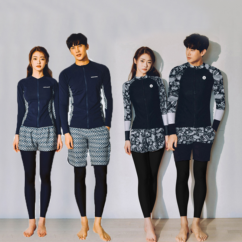 Diving Suit Woman Long Sleeve Two-piece Couples Long Pants Sunscreen Quick Dry Surf Swimsuit Suit Snorkeling Jellyfish