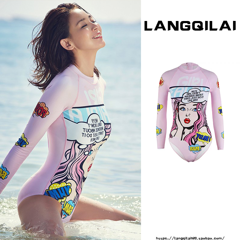 Jellyfish Wetsuit Women's Slim Long Sleeves Sunscreen Snorkeling Wetsuit Surf Suit Quick Dry Student Swimsuit