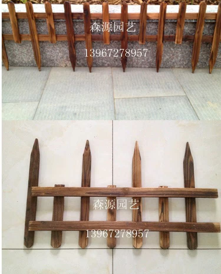 Đồ làm vườn Hàng rào gỗ Hàng rào gỗ Hàng rào gỗ Hàng rào gỗ carbonized dài 60 cm Đặc biệt dụng cụ làm cỏ bằng tay