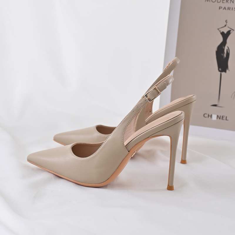 French-Style Stiletto Nude High Heels for Women, 2026 New Model, Closed-Toe Pointed Toe Stunning Small High Heels, Mules 10cm