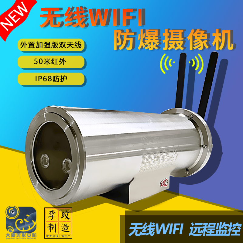 Wireless WIFI explosion proof camera 304 stainless steel high definition network explosion - proof monitoring 2 million fixed - focal 50 m infrared