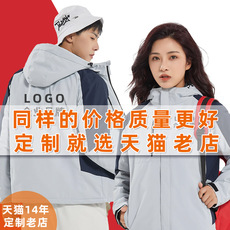 Настройка Andes 冲锋衣定制印字logo工作服可拆卸厚外套刺绣工装秋冬订做羽绒校服